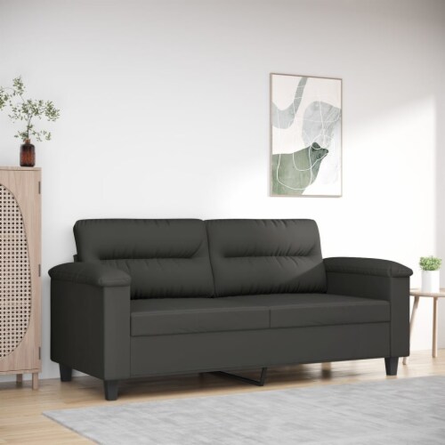 vidaXL 2 Seater Sofa Dark Gray 55.1 Microfiber Fabric 66.9 Foods Co