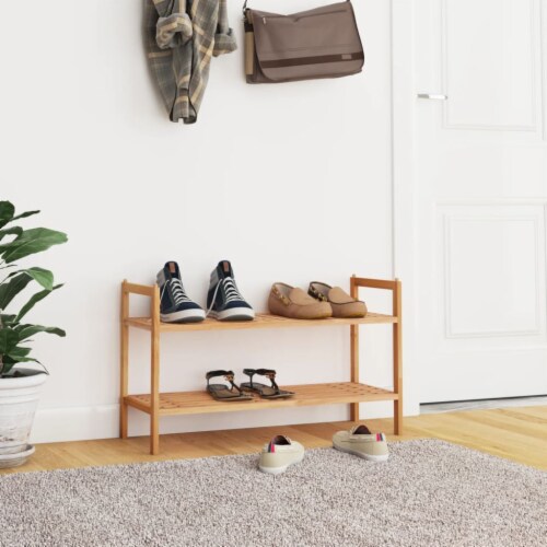 vidaXL Shoe Rack 27.2 x10.6 x16.1 Solid Wood Walnut 27.2 x10.6 x16.1 Harris Teeter