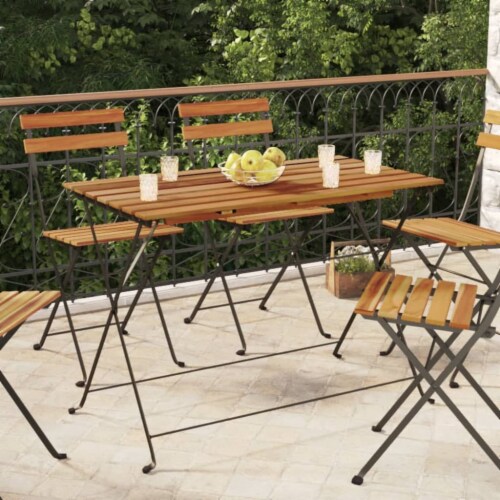 vidaXL Folding Bistro Table 39.4 x21.3 x28 Solid Wood Acacia and Steel 39.4 x21.3 x28 Smith s Food and Drug