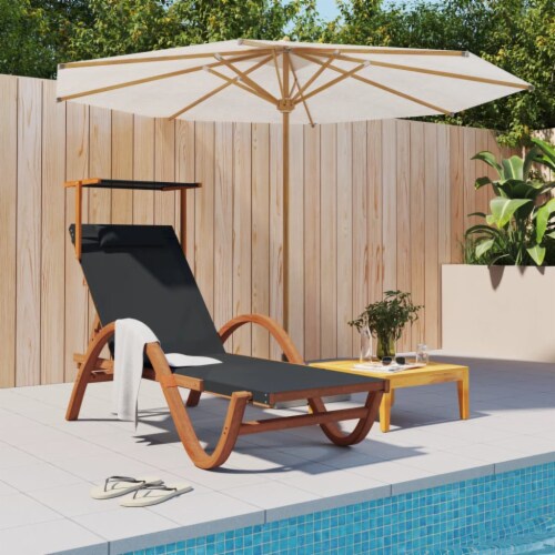 Vidaxl sun lounger with canopy 2025