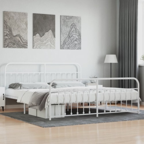 White bed no headboard top
