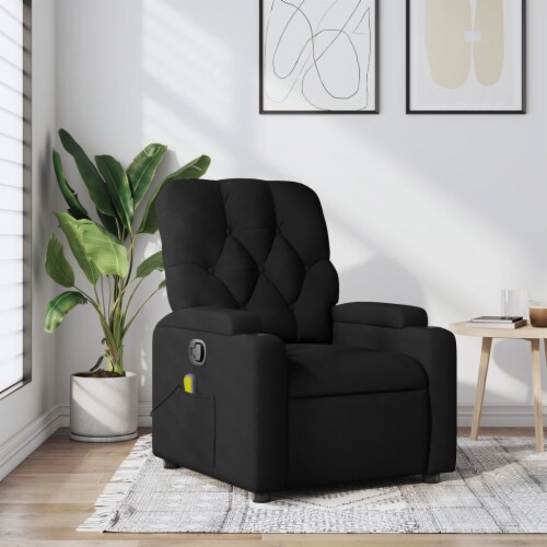 vidaXL Massage Recliner Chair Black Fabric 1 City Market