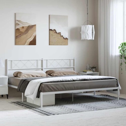 California king metal bed frame with headboard sales
