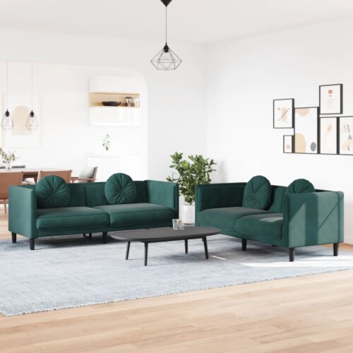 Dark green sofa set discount