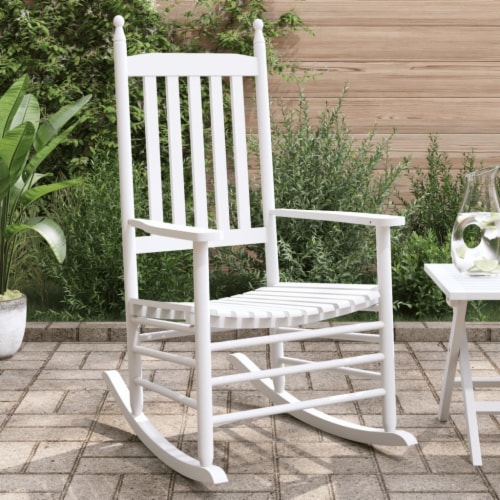vidaXL Rocking Chairs with Curved Seats 2 pcs White Solid Wood Fir 1 Mariano s