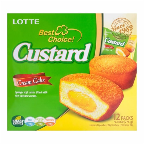 Lotte Custard Cream Cakes Perspective: front