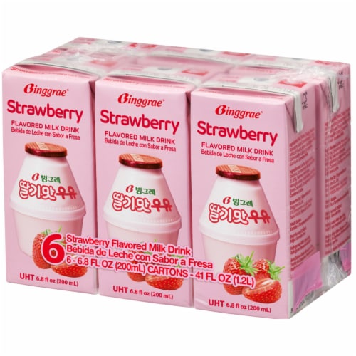 Binggrae Strawberry Flavored Milk Drink Perspective: front