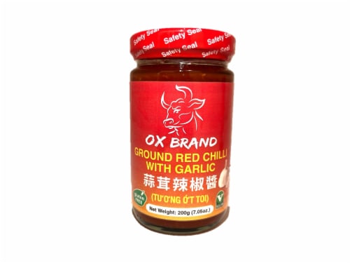 Ox Brand Red Chili With Garlic Sauce Perspective: front