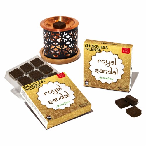 Royal Sandal Incense Bricks & Burner Set Perspective: front