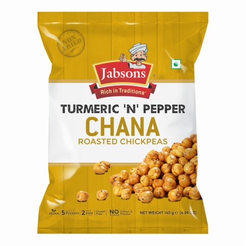 Jabsons® Roasted Turmeric N' Pepper Chana Chickpeas Perspective: front