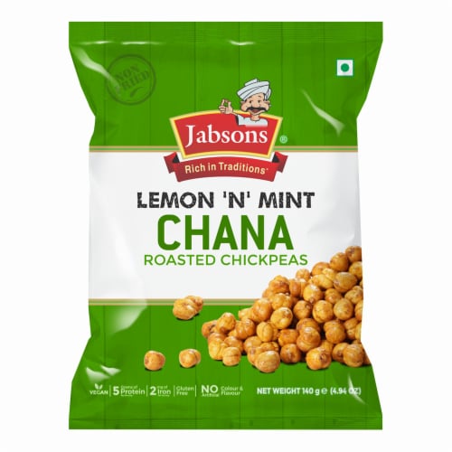 Jabsons Lemon 'N' Mint Roasted Chickpeas Perspective: front