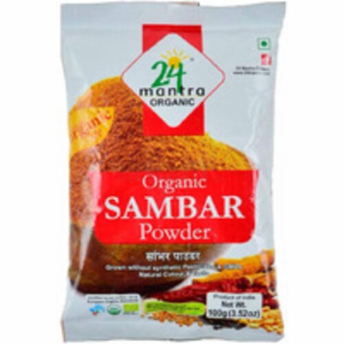 24 Mantra Organic Sambar Powder - 100 Gm (3.5 Oz) Perspective: front