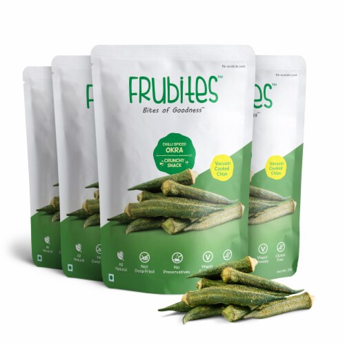 Veggie Snacks - Okra snacks- Natural, Preservative-free, Gluten Free, Vegan-friendly snack Perspective: front