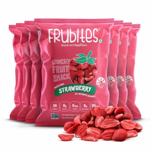 Crunchy Fruit Snacks - Freeze-Dried Strawberry, Perfect For School Lunches,  No Sugar Added Perspective: front