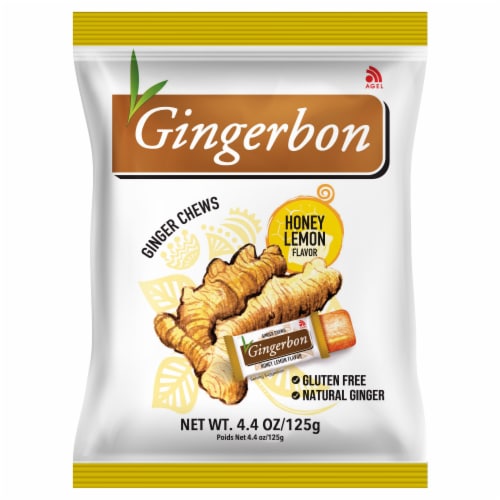 Gingerbon Honey Lemon Flavor Ginger Chews Perspective: front