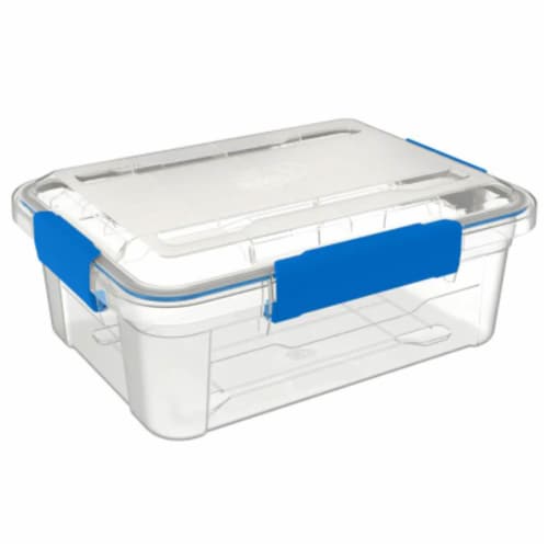 Ezy Storage IP67 Rated 12 Liter Waterproof Plastic Storage Tote with Lid,  Clear, 1 Piece - Baker's