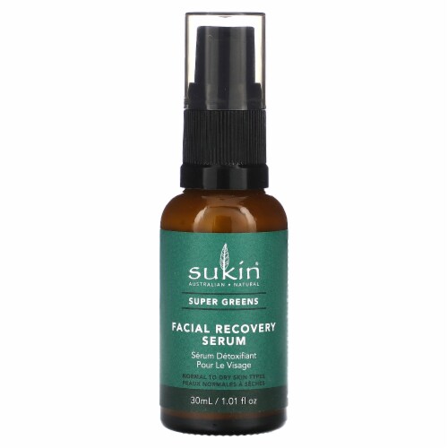 Sukin® Super Greens Facial Recovery Serum Perspective: front