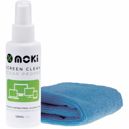 Moki Screen Clean Spray with Cleaning Cloth, 4 Ounce - QFC