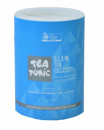 GLEW (Ginger, Lemongrass, Echinacea, White Tea) Tea* Loose Leaf Refill Tube Perspective: front