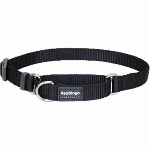 Red Dingo MC-ZZ-BB-25 Martingale Dog Collar Classic Black- Large Perspective: front