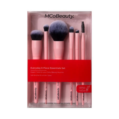 MCoBeauty Everyday Essentials Makeup Brush Set for Liquid Cream or Powder Formulas Perspective: front