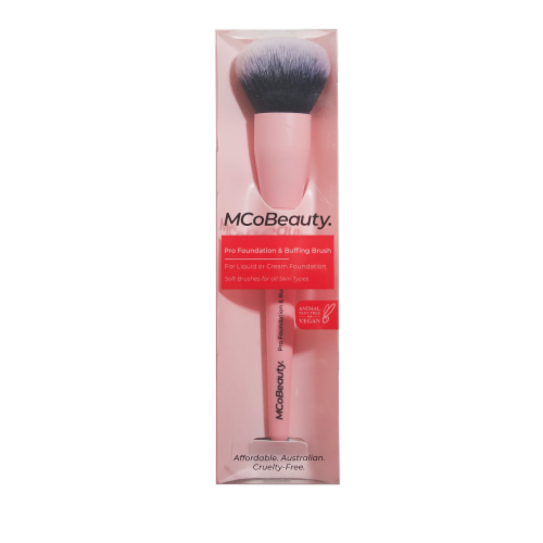 MCoBeauty Pro Liquid + Cream Foundation Buffing Brush Soft + Gentle Bristles Perspective: front
