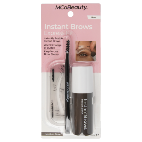 MCoBeauty Instant Brow Stamp Express Kit Easy-to-use Brow Pomade – Medium/Brown Perspective: front