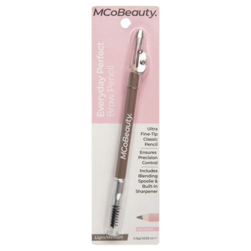 MCoBeauty Everyday Perfect Eyebrow Pencil Fine-Tip with Built-in Sharpener - Light/Medium Perspective: front