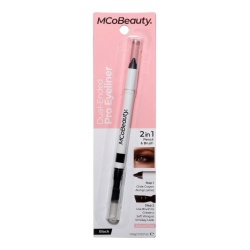 MCoBeauty Pro Eyeliner with Dual Ended Brush + Highly Pigmented - Black Perspective: front