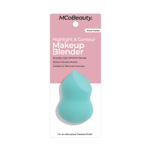 MCoBeauty Reusable Makeup Beauty Sponge Highlight + Contour - Blue Perspective: front