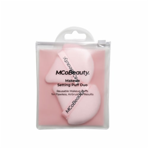 MCoBeauty Makeup Setting Puffs to Bake + Blend for Airbrushed Finished – 2-Pack Perspective: front