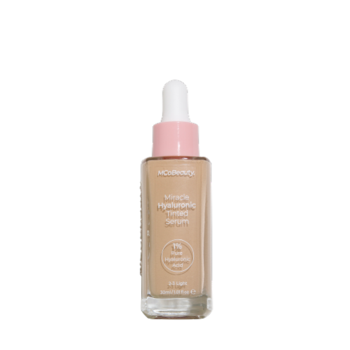 MCoBeauty Miracle Hyaluronic Tinted Serum Foundation Sheer to Medium Coverage 2-3 Light Perspective: front