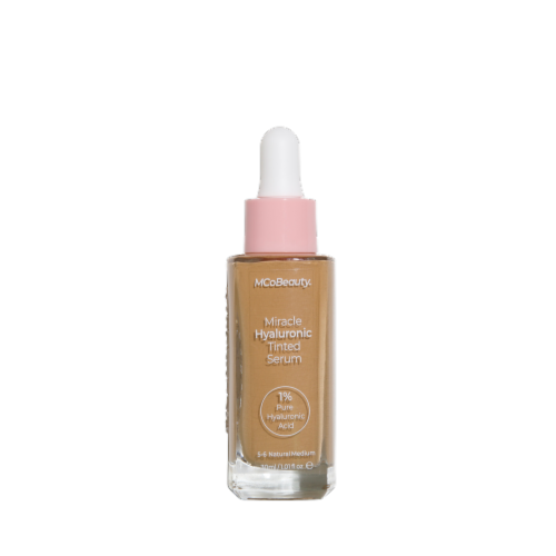 MCoBeauty Miracle Hyaluronic Tinted Serum Foundation Sheer to Medium Coverage 5-6 Medium/Tan Perspective: front