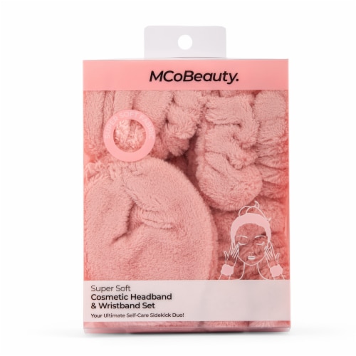 MCoBeauty Super Soft Cosmetic Headband & Wristband Set Perspective: front