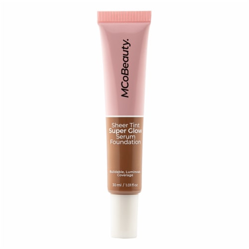MCoBeauty Super Glow Serum Foundation Sheer Tint Natural + Buildable Coverage 7-8 Medium Dark Perspective: front