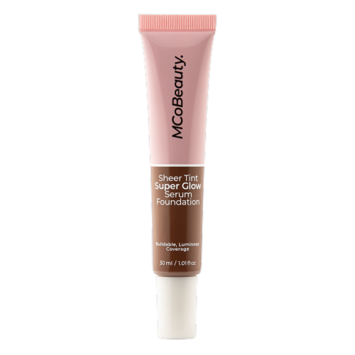 MCoBeauty Super Glow Serum Foundation Sheer Tint Natural + Buildable Coverage 8-10 Warm Deep Perspective: front