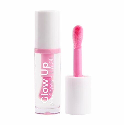 MCoBeauty Glow Up 2 in 1 Cheek & Lip Oil Responds to Your Skin's pH + Non-sticky - Rosy Pink Perspective: front