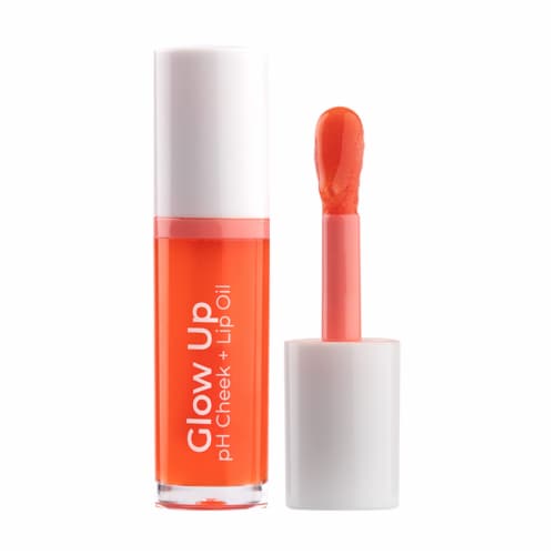 MCoBeauty Glow Up 2 in 1 Cheek & Lip Oil Responds to Your Skin's pH + Non-sticky - Orange Blossom Perspective: front