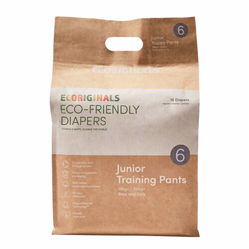 Ecoriginals Plant Based Potty Training Pants | Junior Size 6 | 1 Pack, 16 Count Perspective: front
