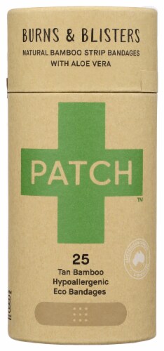 Patch™ Burns and Blisters Aloe Vera Bamboo Strip Bandages Perspective: front