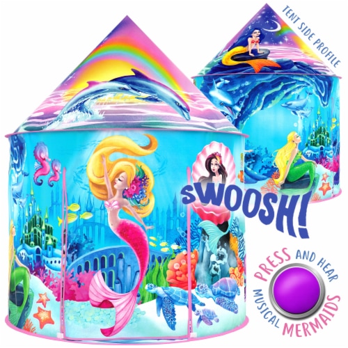 W&O Musical Mermaid Tent with Under-The-Sea Button, Mermaid Gifts for Girls,  Play Tent, 1 - Baker's