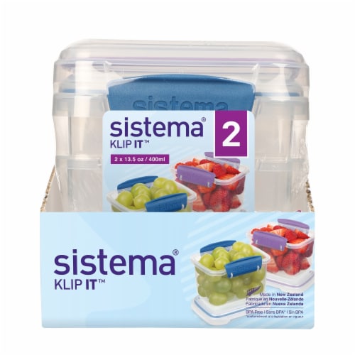 Sistema To Go Divided Snack Container, 13.5 oz, Plastic 