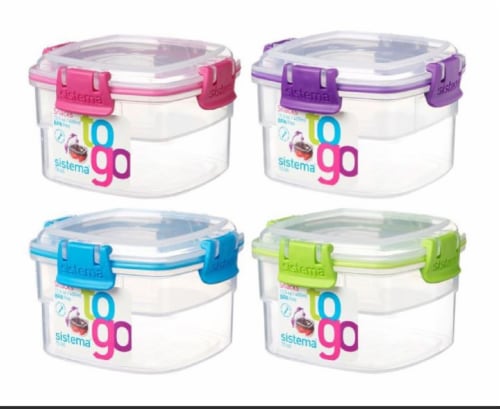 Sistema Mini Bites 3 Pack Small Snack Containers, 6 Pack 