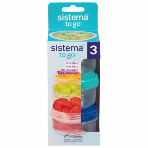 Sistema To Go, Set of 3, Mini Bites Round Food Storage Container