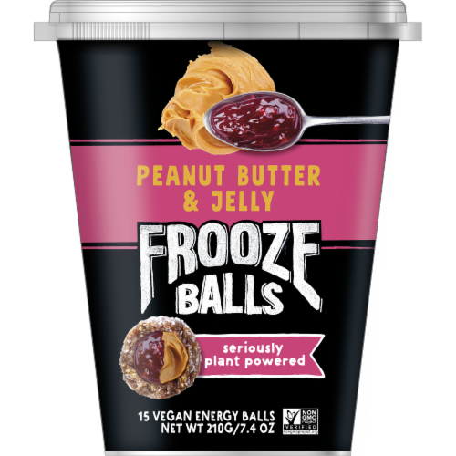 Frooze Balls Peanut Butter & Jelly Vegan Energy Balls Perspective: front