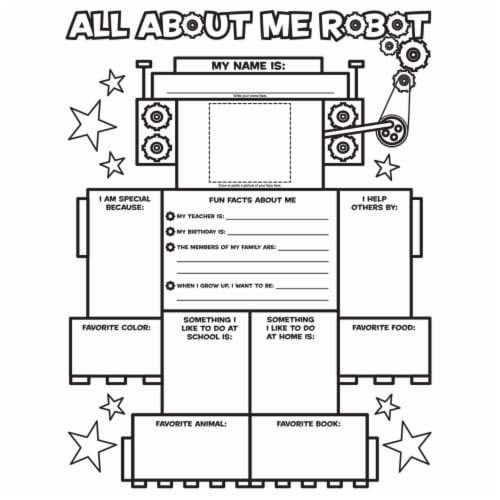 Scholastic Teaching Resources Sc-054501462X All About Me Robot T Me Robot Perspective: front