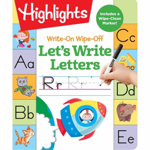 Highlights Let's Write Letters Write-On Wipe-Off Fun to Learn Activity Book Perspective: front
