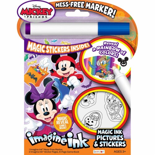 Bendon® Mickey Halloween Magic Ink & Stickers Game Book Perspective: front