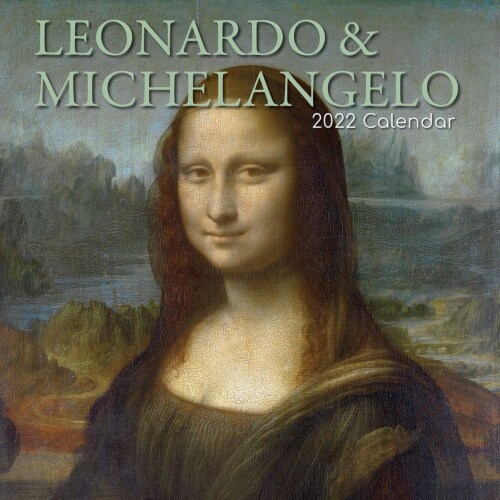 2022 Wall Calendar Leonardo & Michelangelo Art piece 12x12 16 Months w