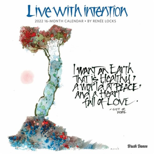 2022 Wall Calendar Live with Intention Motivation 12x12 16 Months Mini